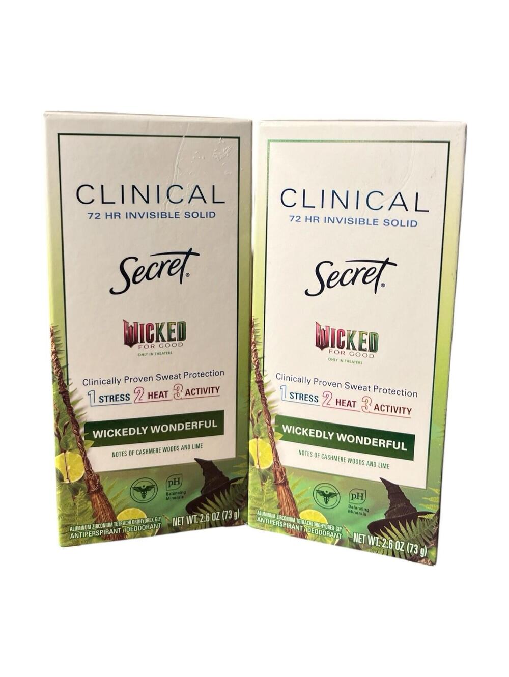 2 WICKED Limited Ed. Secret CLINICAL Antiperspirant Deodorant WICKEDLY WONDERFUL